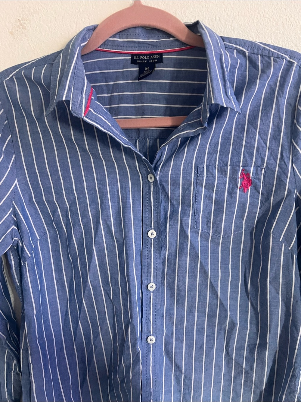 Polo by Ralph Lauren Blue Striped Cotton Button-Down Shirt - Picture 4 of 6